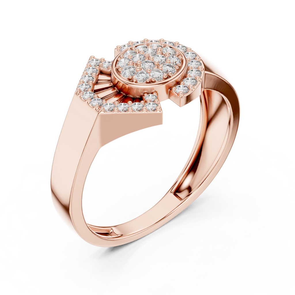 Odette Lab Grown Diamond Art Deco Fan Oval Cluster Statement Ring