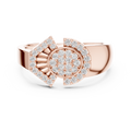 Odette Lab Grown Diamond Art Deco Fan Oval Cluster Statement Ring