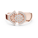 Odette Lab Grown Diamond Art Deco Fan Oval Cluster Statement Ring