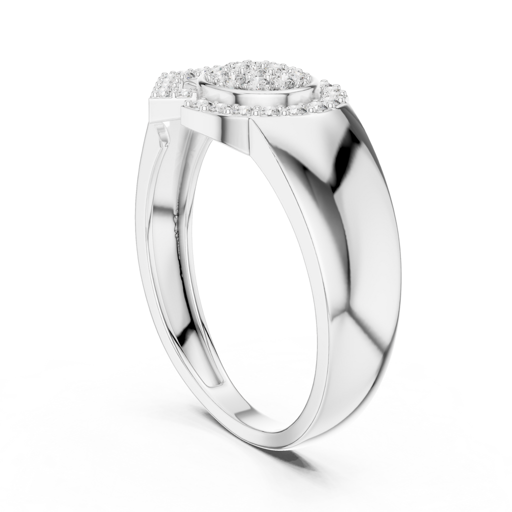 Odette Lab Grown Diamond Art Deco Fan Oval Cluster Statement Ring