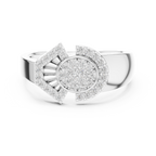 Odette Lab Grown Diamond Art Deco Fan Oval Cluster Statement Ring