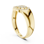 Odette Lab Grown Diamond Art Deco Fan Oval Cluster Statement Ring