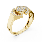 Odette Lab Grown Diamond Art Deco Fan Oval Cluster Statement Ring