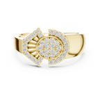 Odette Lab Grown Diamond Art Deco Fan Oval Cluster Statement Ring