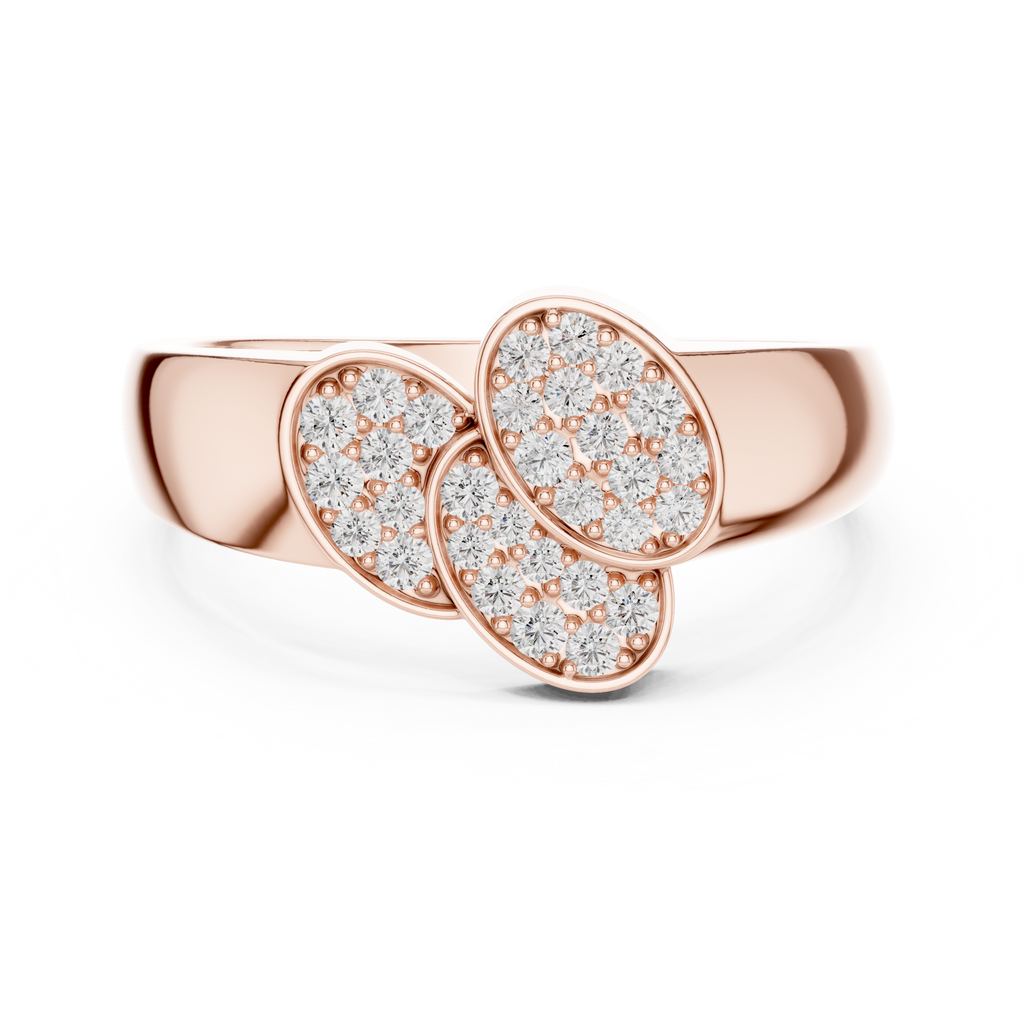 Marisol Lab Grown Diamond Triple Oval Pavé Cluster Ring