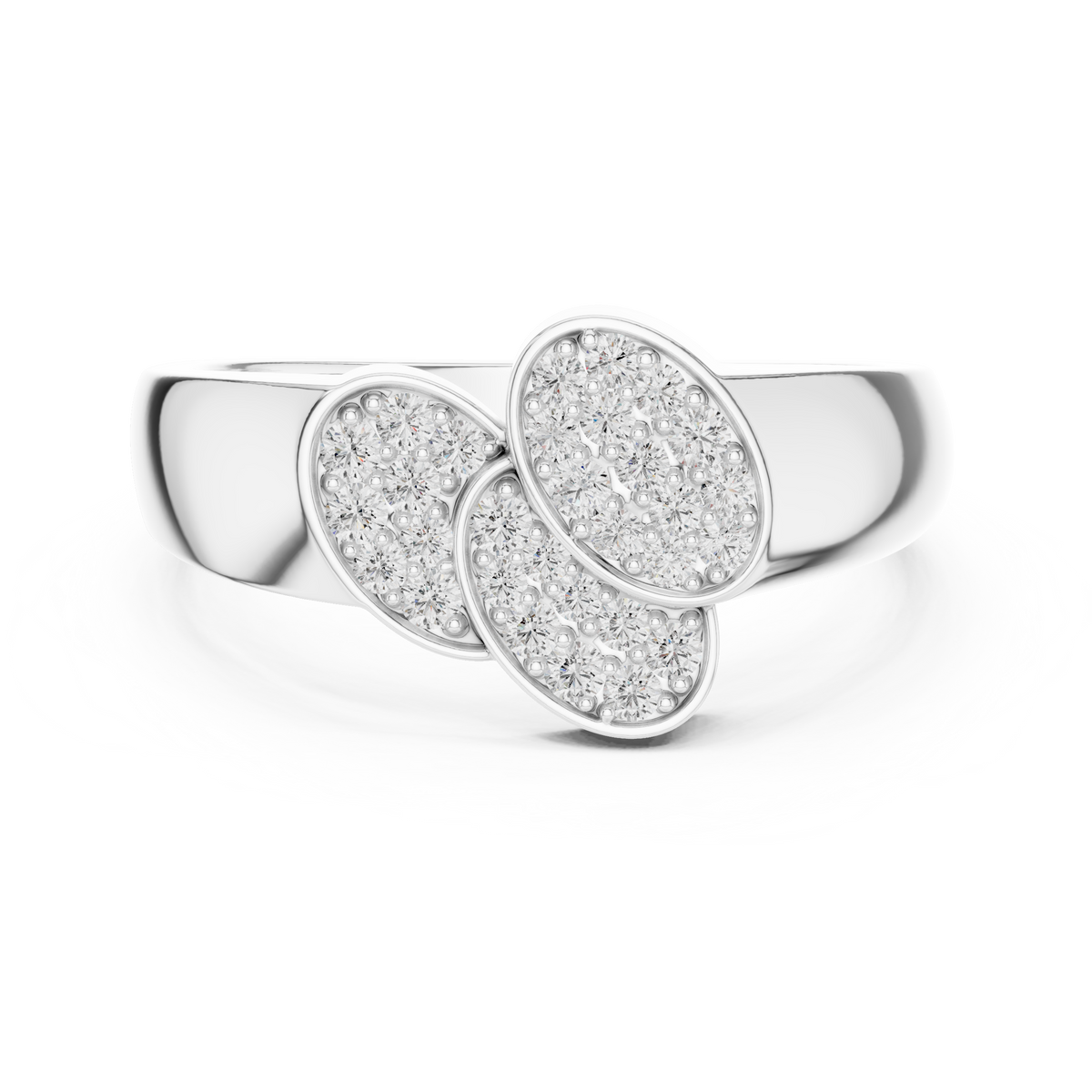 Marisol Lab Grown Diamond Triple Oval Pavé Cluster Ring