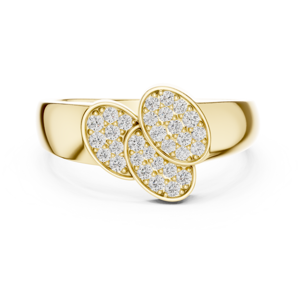 Marisol Lab Grown Diamond Triple Oval Pavé Cluster Ring