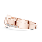 Quinn Lab Grown Diamond Offset Square Bypass Statement Ring with Pavé Brackets