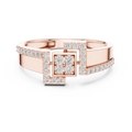 Quinn Lab Grown Diamond Offset Square Bypass Statement Ring with Pavé Brackets