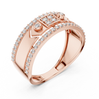 Remy Lab Grown Diamond Studded Statement Band Ring with Pavé Edges