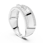 Remy Lab Grown Diamond Studded Statement Band Ring with Pavé Edges