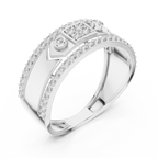 Remy Lab Grown Diamond Studded Statement Band Ring with Pavé Edges