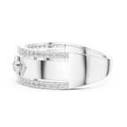 Remy Lab Grown Diamond Studded Statement Band Ring with Pavé Edges