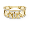 Remy Lab Grown Diamond Studded Statement Band Ring with Pavé Edges
