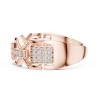 Cassidy Lab Grown Diamond Chain Link Statement Band Ring with Pavé Panel