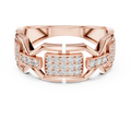 Cassidy Lab Grown Diamond Chain Link Statement Band Ring with Pavé Panel