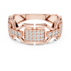 Cassidy Lab Grown Diamond Chain Link Statement Band Ring with Pavé Panel