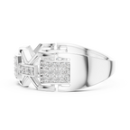 Cassidy Lab Grown Diamond Chain Link Statement Band Ring with Pavé Panel