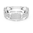 Cassidy Lab Grown Diamond Chain Link Statement Band Ring with Pavé Panel