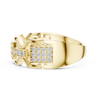 Cassidy Lab Grown Diamond Chain Link Statement Band Ring with Pavé Panel