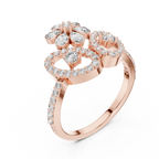 Daphne Lab Grown Diamond Flower Crown Statement Ring with Pear Cut Petals