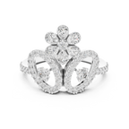 Daphne Lab Grown Diamond Flower Crown Statement Ring with Pear Cut Petals