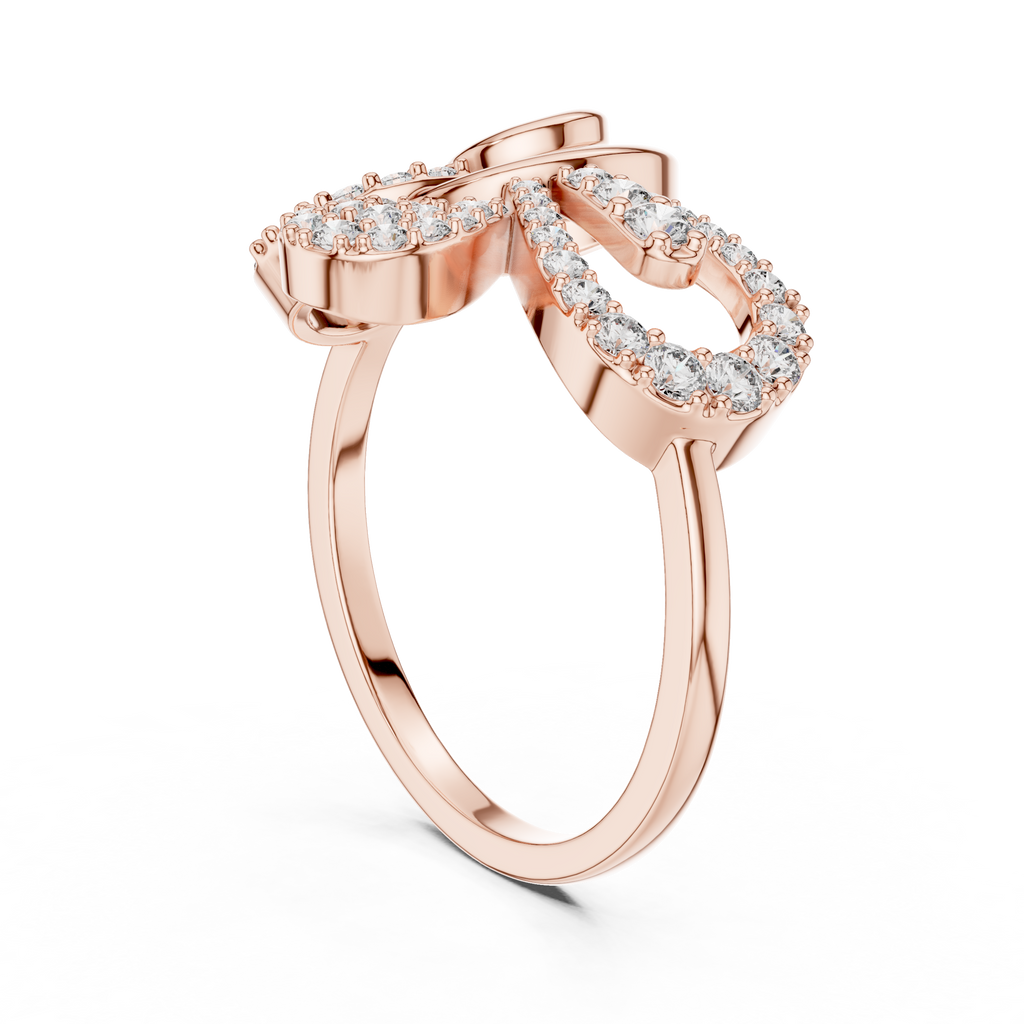 Papilio Lab Grown Diamond Butterfly Swirl Statement Ring with Pavé Wings