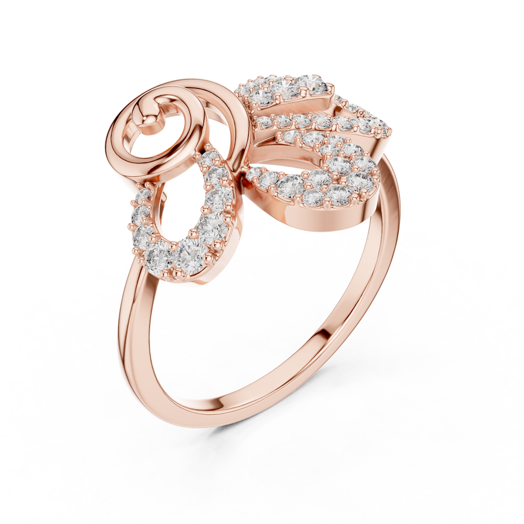 Papilio Lab Grown Diamond Butterfly Swirl Statement Ring with Pavé Wings