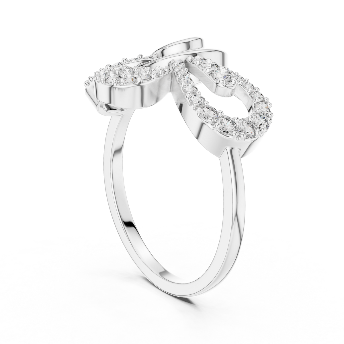 Papilio Lab Grown Diamond Butterfly Swirl Statement Ring with Pavé Wings