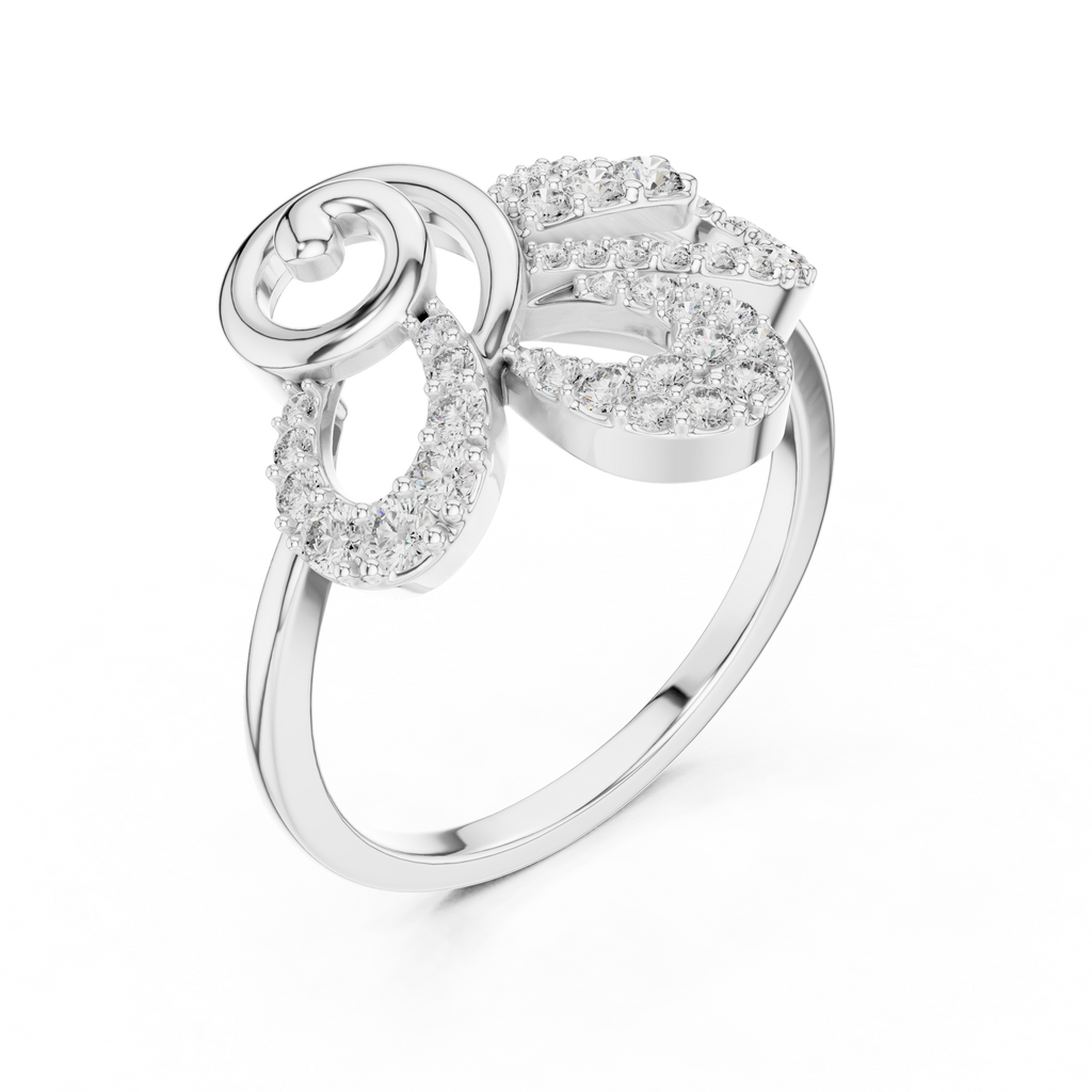 Papilio Lab Grown Diamond Butterfly Swirl Statement Ring with Pavé Wings