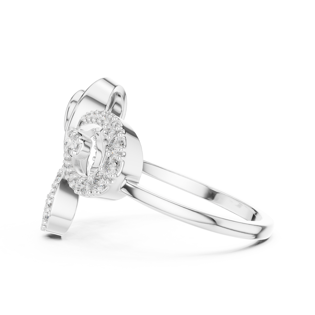 Papilio Lab Grown Diamond Butterfly Swirl Statement Ring with Pavé Wings