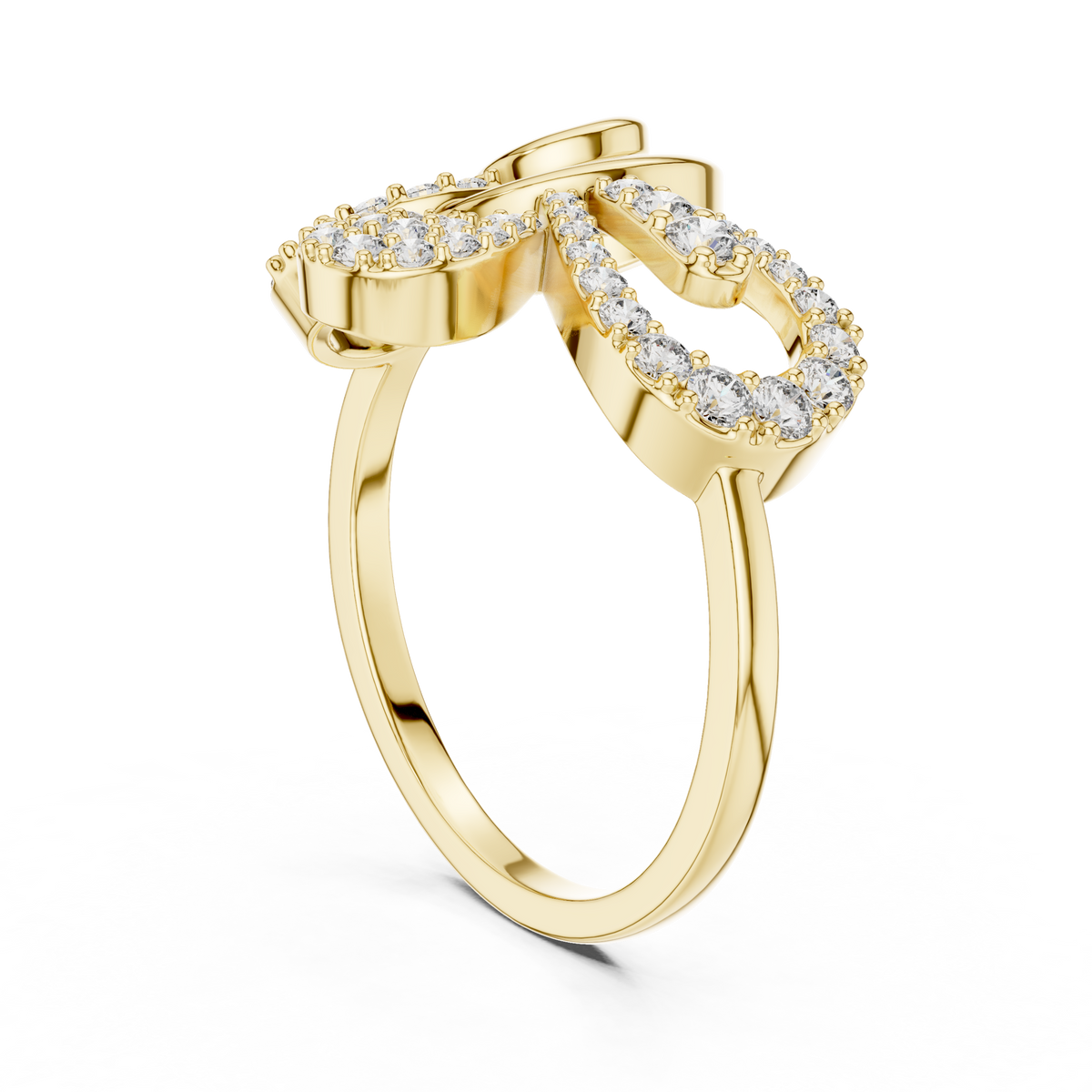 Papilio Lab Grown Diamond Butterfly Swirl Statement Ring with Pavé Wings