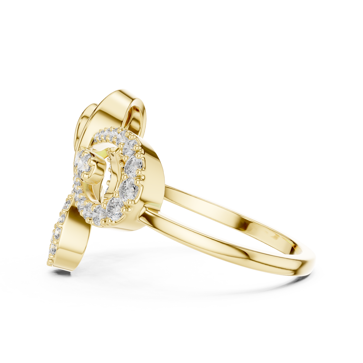 Papilio Lab Grown Diamond Butterfly Swirl Statement Ring with Pavé Wings