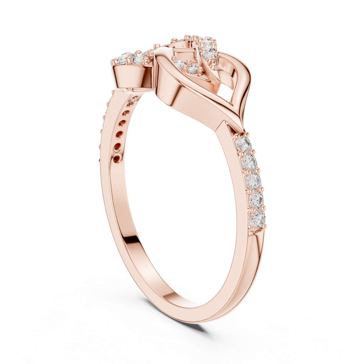 Eternity Lab Grown Diamond Infinity Knot Crossover Ring with Pavé Band