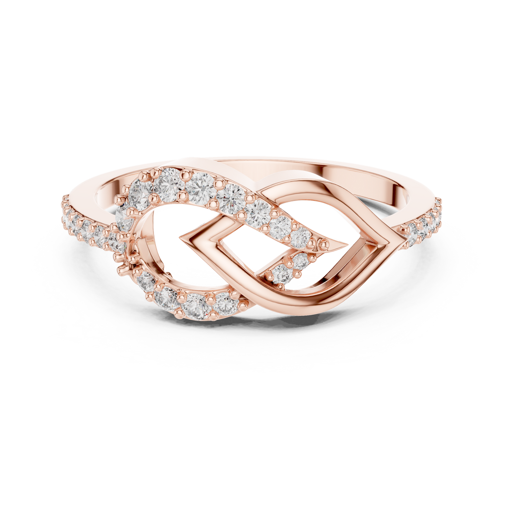 Eternity Lab Grown Diamond Infinity Knot Crossover Ring with Pavé Band