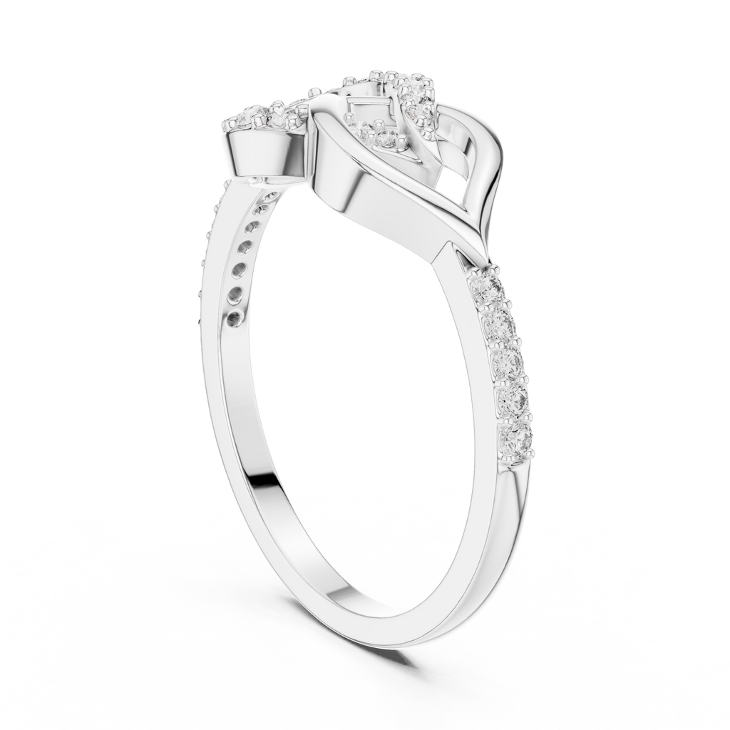 Eternity Lab Grown Diamond Infinity Knot Crossover Ring with Pavé Band