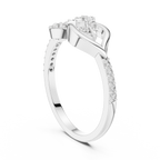 Eternity Lab Grown Diamond Infinity Knot Crossover Ring with Pavé Band