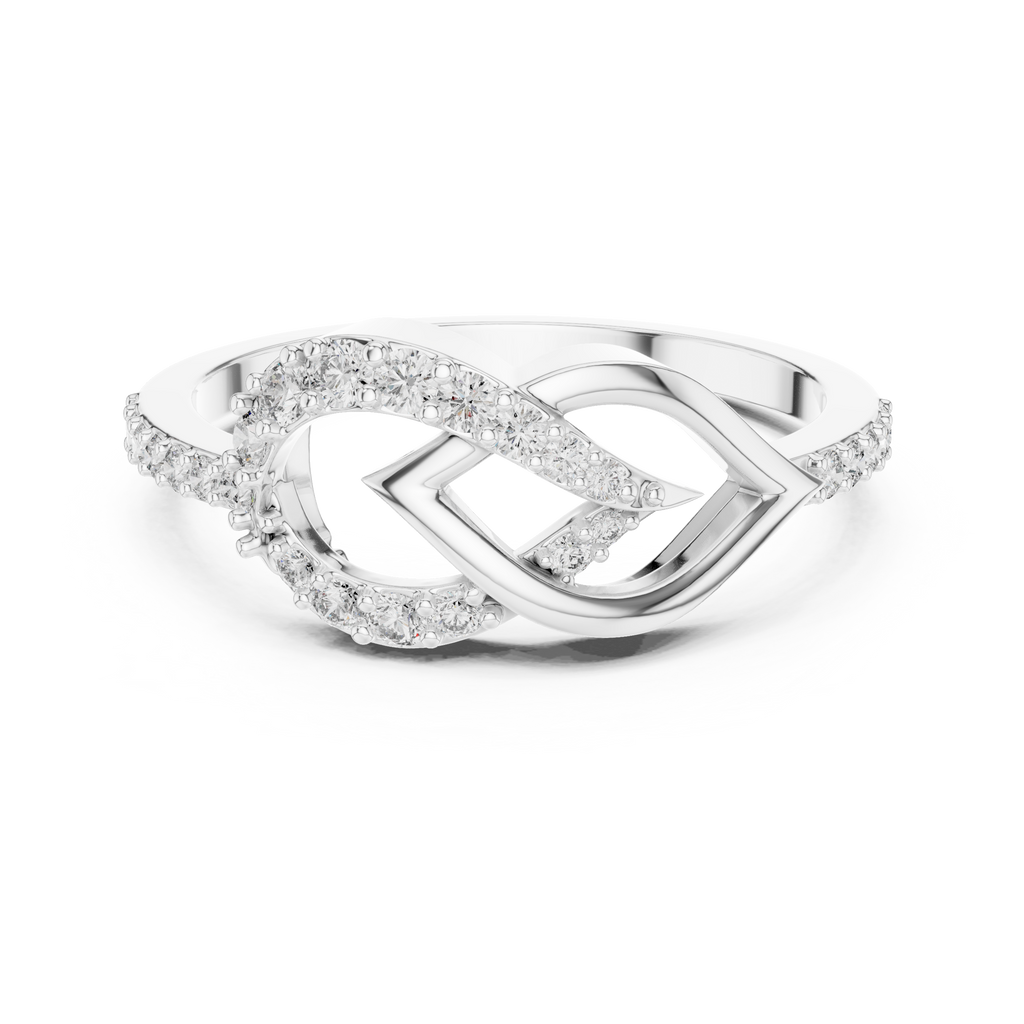 Eternity Lab Grown Diamond Infinity Knot Crossover Ring with Pavé Band