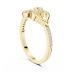 Eternity Lab Grown Diamond Infinity Knot Crossover Ring with Pavé Band