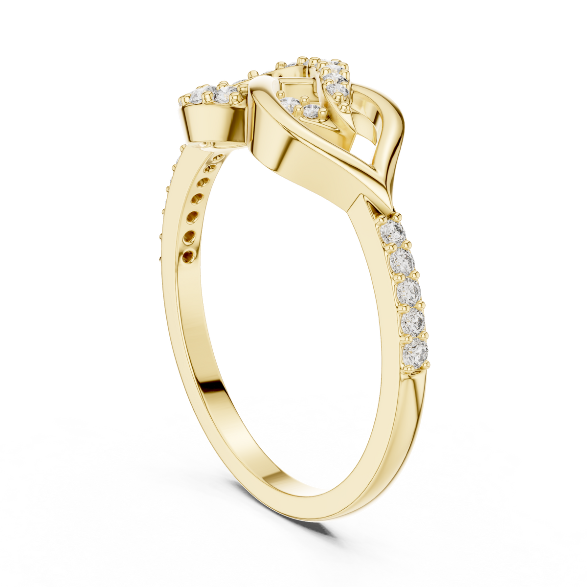 Eternity Lab Grown Diamond Infinity Knot Crossover Ring with Pavé Band