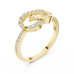 Eternity Lab Grown Diamond Infinity Knot Crossover Ring with Pavé Band