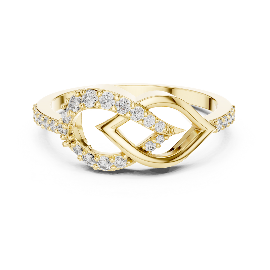 Eternity Lab Grown Diamond Infinity Knot Crossover Ring with Pavé Band