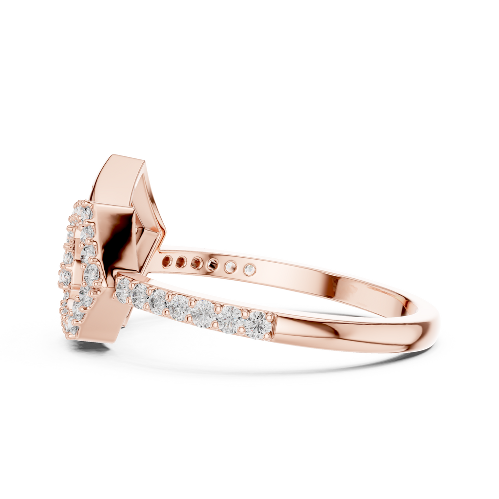 Hexa Lab Grown Diamond Interlocking Hexagon and Pentagon Spiral Ring