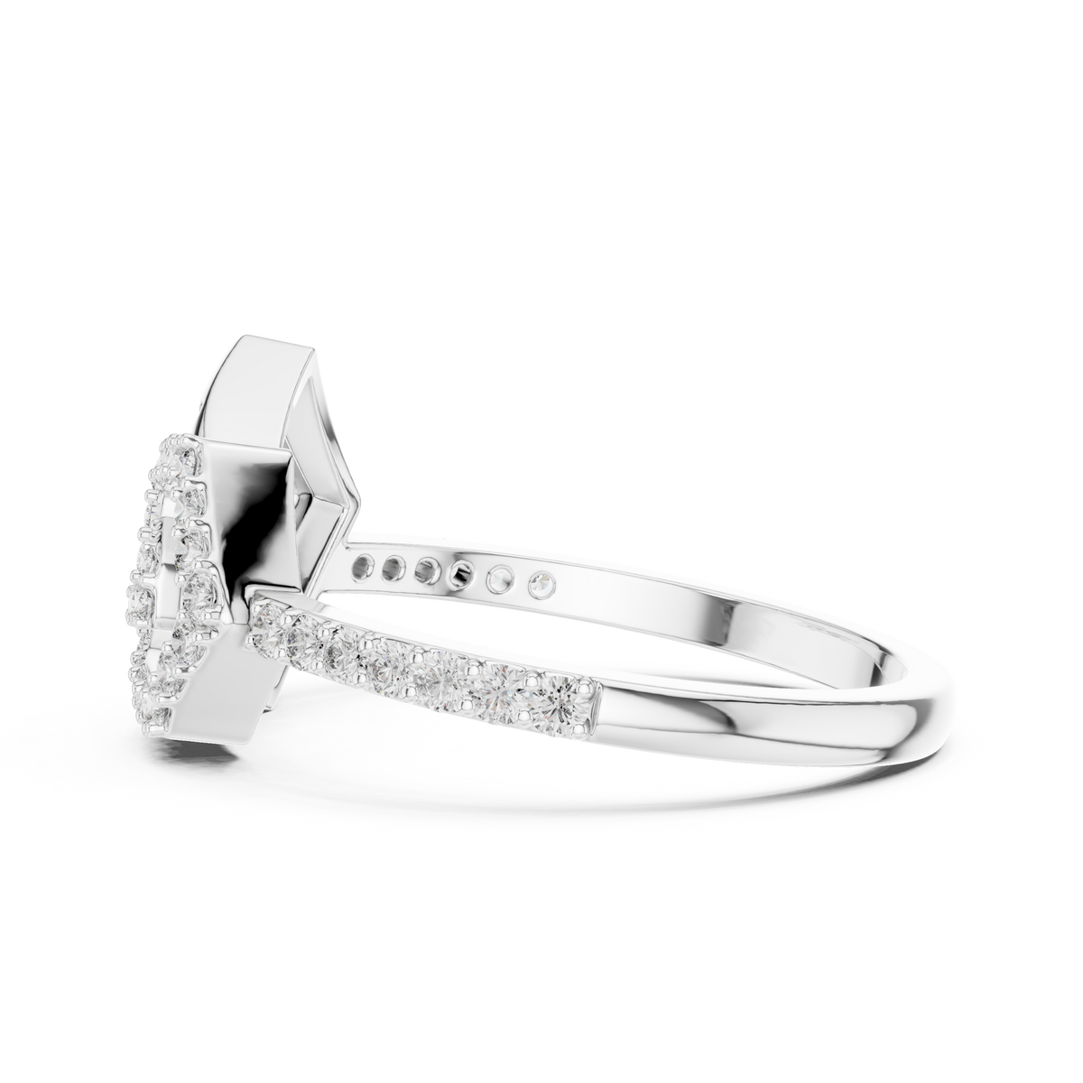 Hexa Lab Grown Diamond Interlocking Hexagon and Pentagon Spiral Ring