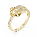 Hexa Lab Grown Diamond Interlocking Hexagon and Pentagon Spiral Ring