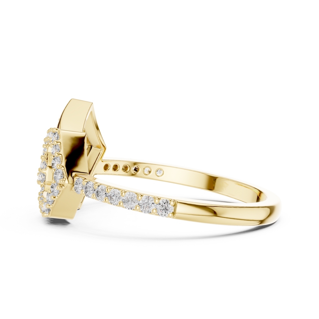 Hexa Lab Grown Diamond Interlocking Hexagon and Pentagon Spiral Ring