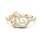 Hexa Lab Grown Diamond Interlocking Hexagon and Pentagon Spiral Ring