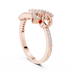 Ophelia Lab Grown Diamond Interlocking Chevron and Teardrop Link Ring