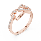 Ophelia Lab Grown Diamond Interlocking Chevron and Teardrop Link Ring