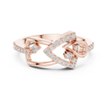 Ophelia Lab Grown Diamond Interlocking Chevron and Teardrop Link Ring